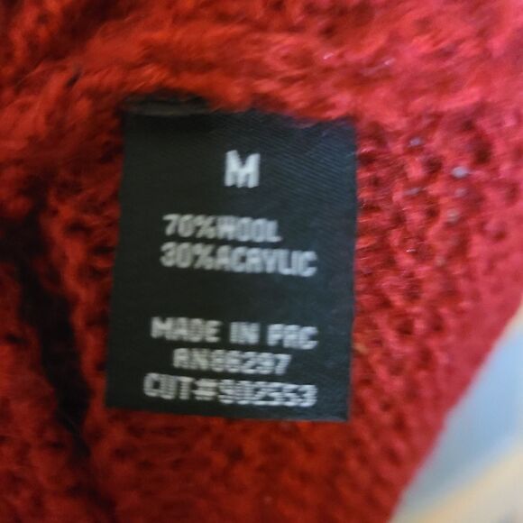 VERTIGO Size Medium Dark Red Wool Sleeveless Pullover Cowlneck Tunic Sweater NWT - Picture 6 of 9